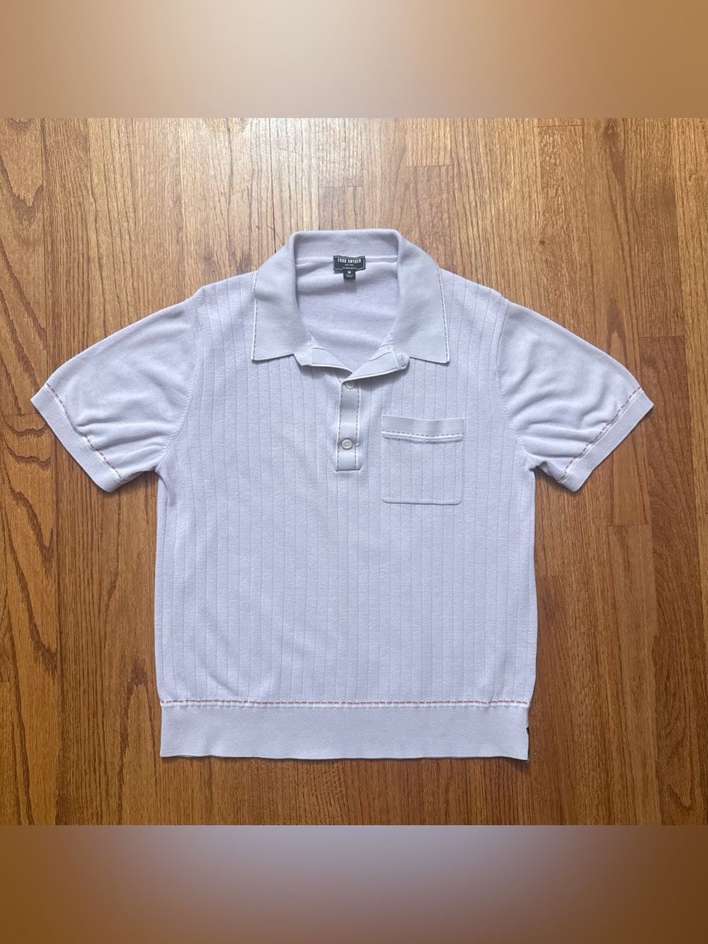 Todd Snyder Riviera Tipped Button-Down Sweater Polo in Ash Violet size M